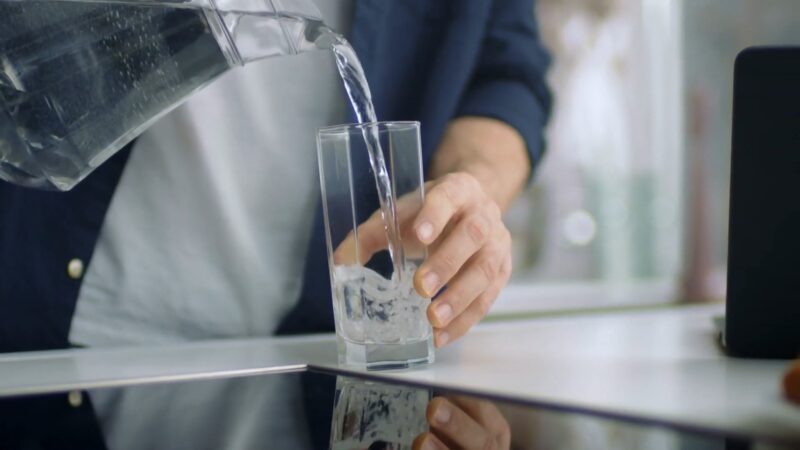 Man Drinking water